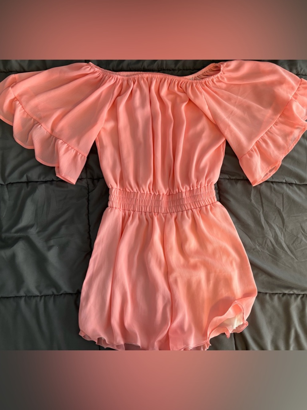Endless Rose Dusty Pink Off-Shoulder Romper - Picture 3 of 3